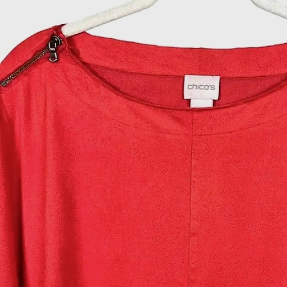 Chico's faux seude orange fringe top 3 XL 16 - Picture 7 of 12